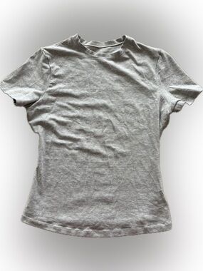 Grey Cotton Crewneck Tee